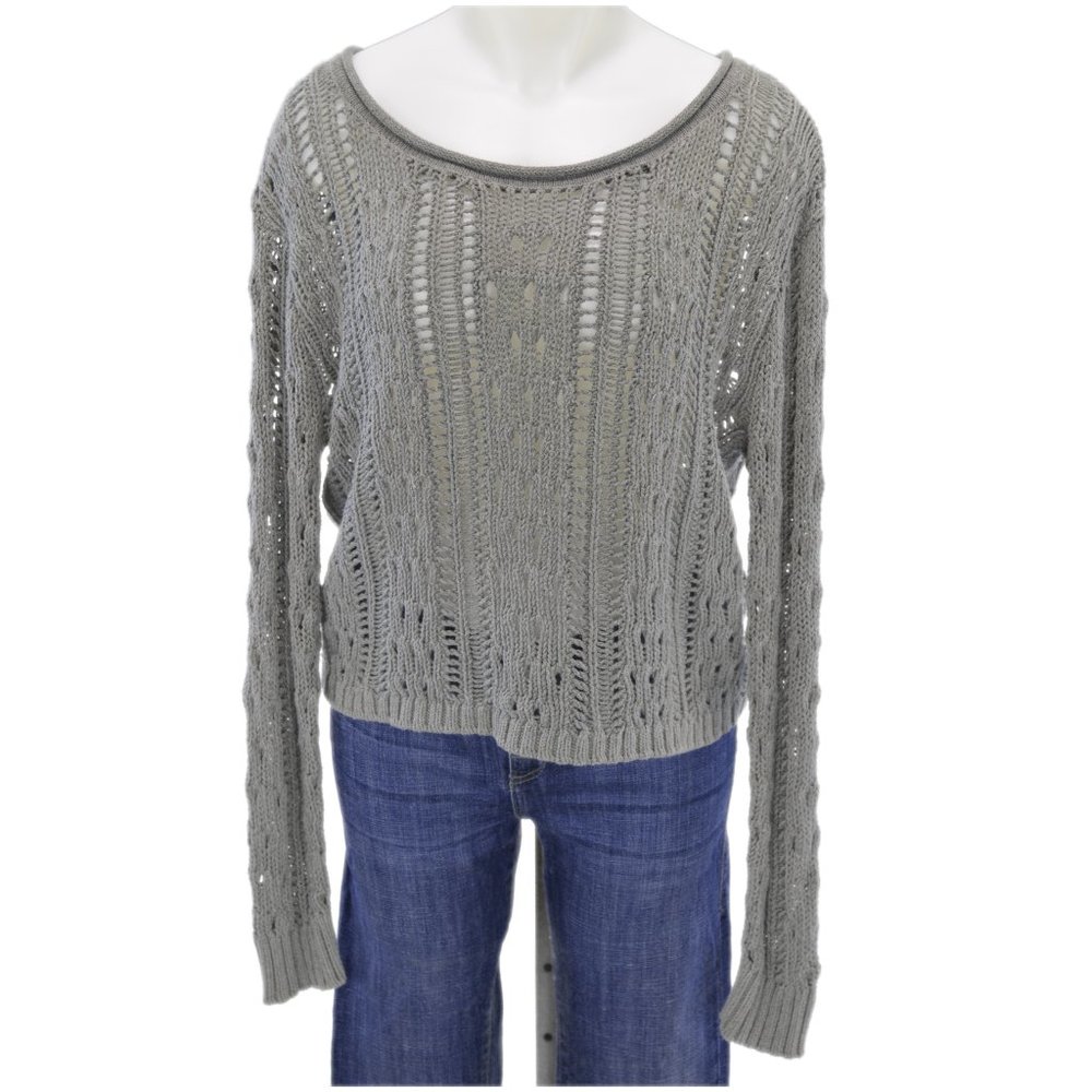 Express Gray Oversized Holey Sweater (S)